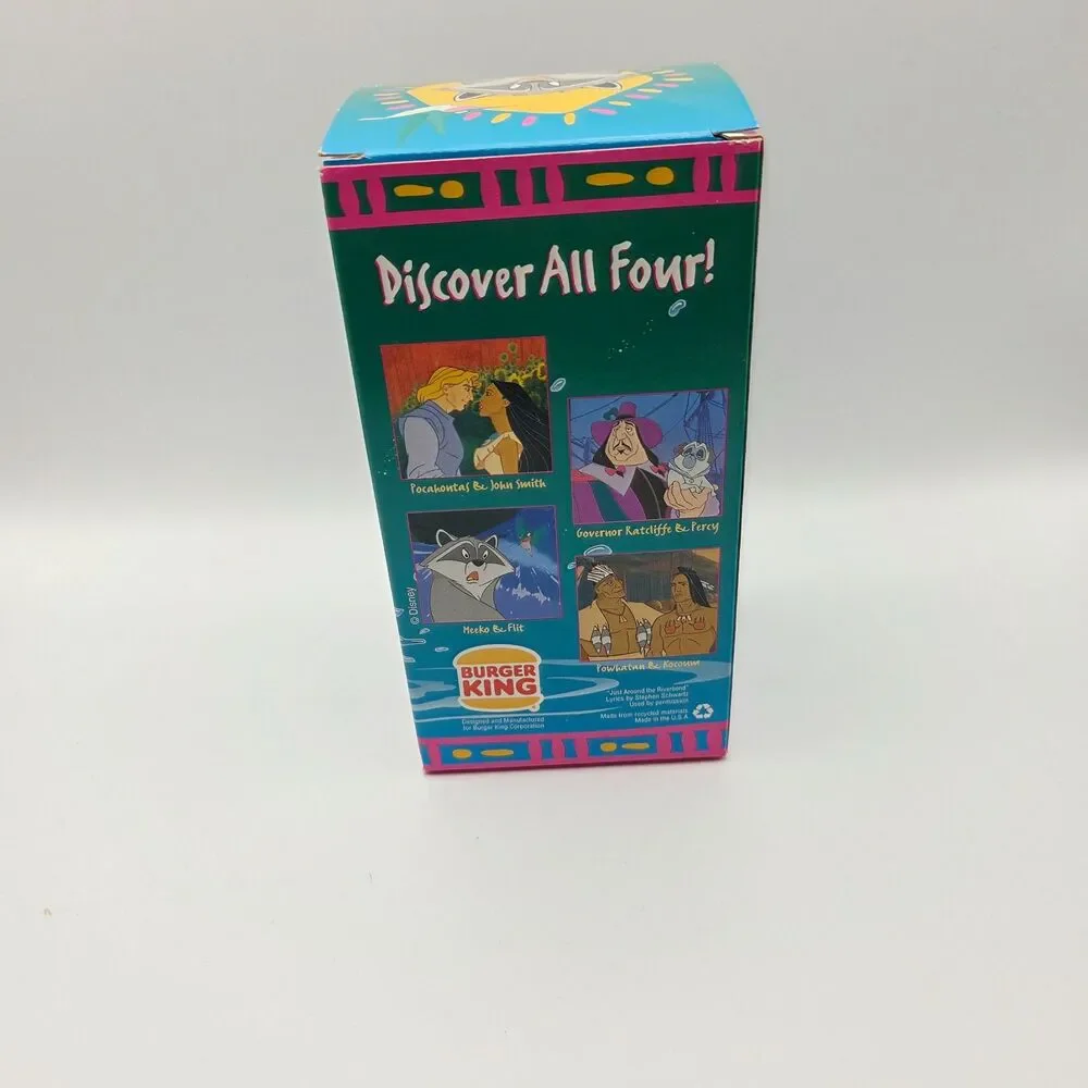 1994 Disney Pocahontas Meeko Burger King Collector Series Tumbler Vintage Cup